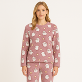 Pijama Fofinho e Quentinho Rosê Estampa Ovelhinhas + Brinde + Frete Grátis