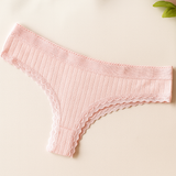 Calcinha de Algodão fio conforto com renda - Liana