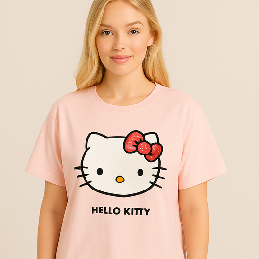 TShirt de algodão com estampa da Hello Kitty