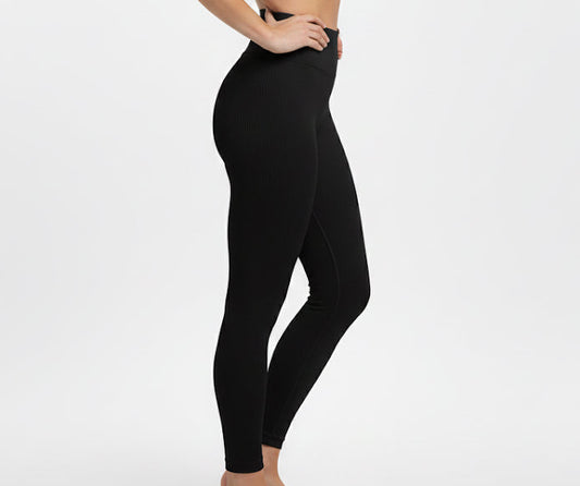 Calça Legging Canelada Poliamida Alta Compressão Black 🖤