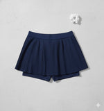 Short Saia Plissado Azul Marinho Polifitness