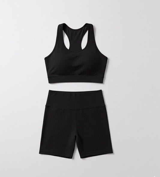 Conjunto Top e Shortinho Sem costura Black 🖤