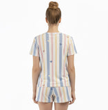 ✨Lançamento✨ Pijama Ultra Comfort de manguinha com estampa de coração e listras fofas