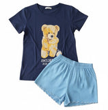 Pijama de Ursinho: Tshirt de algodão com estampa de Ursinho + Shortinho