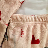 Pijama Quentinho Rosa com Estampa de Cachorrinhos e corações