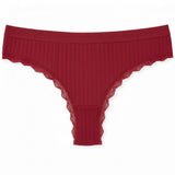 Kit 05 à 20 Calcinhas de Algodão Canelado com Renda fio conforto - Liana