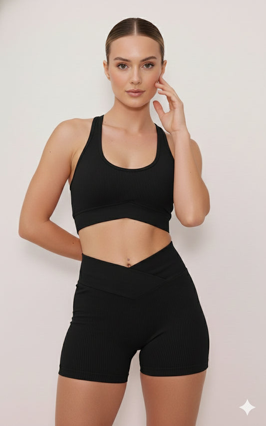 Conjunto de Poliamida Top e Shortinho  Black 🖤