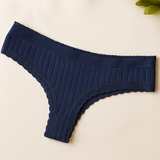 Kit 05 à 20 Calcinhas de Algodão Canelado com Renda fio conforto - Liana