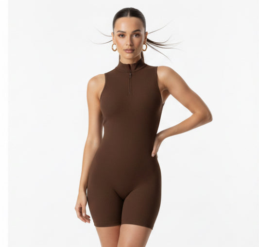 Macaquinho gola alta Marrom Polifitness