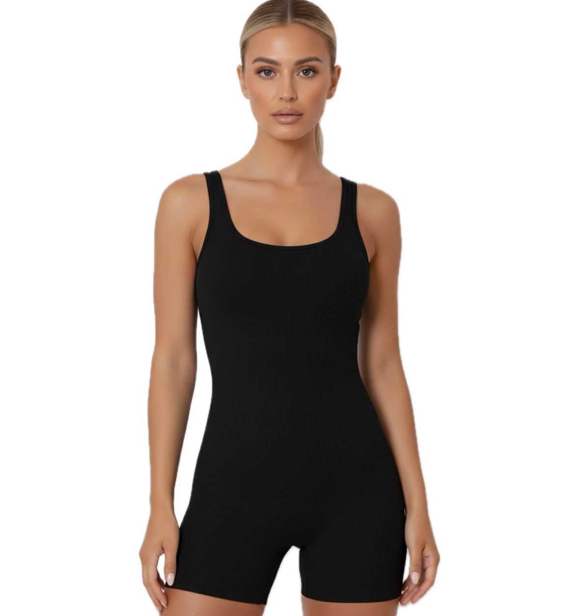 Macaquinho Preto Slim de Poliamida alta compressão