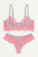 💕Conjunto Princesa: Calcinha e Sutiã de Poliamida