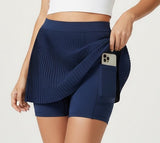 Short Saia Plissado Azul Marinho Polifitness