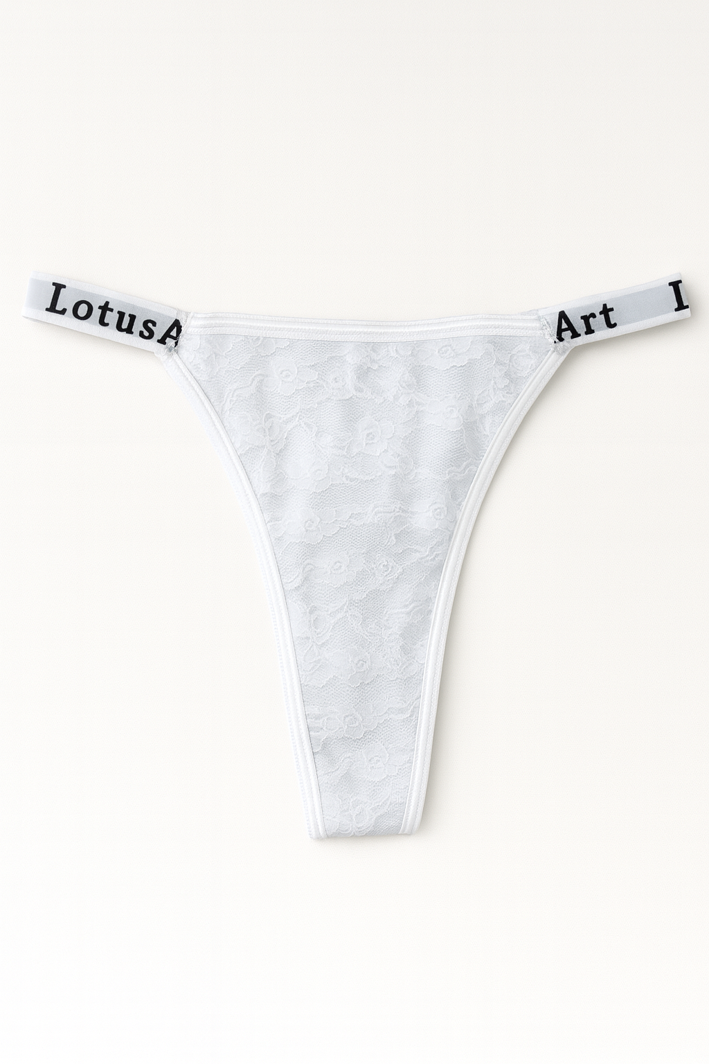 Tanguinha Branca com Elástico na lateral - Forro Algodão com renda