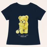 TShirt de algodão com estampa de Ursinho