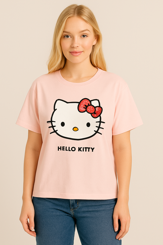 TShirt de algodão com estampa da Hello Kitty