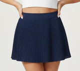 Short Saia Plissado Azul Marinho Polifitness