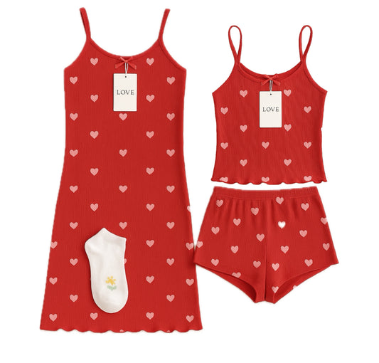 ✨ LANÇAMENTO ✨  Combo Baby doll de coração + Camisola combinando + Mimos Especiais