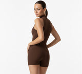 Macaquinho gola alta Marrom Polifitness