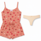 🔥EDIÇÃO LIMITADA🔥 Combo Baby Doll Beijinho + Calcinha de Algodão + Mimo Surpresa