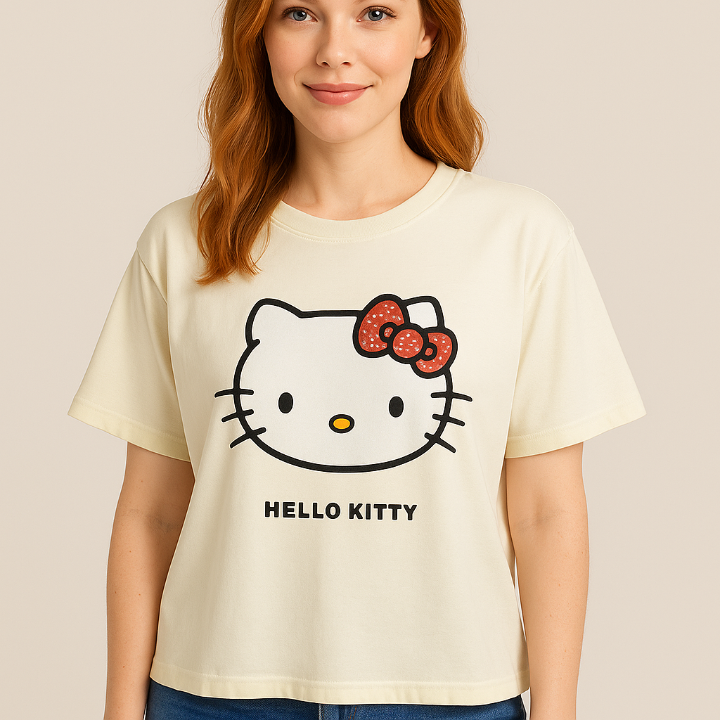 TShirt de algodão com estampa da Hello Kitty