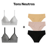 ✨ESQUENTA BLACK✨ Combo 02 Sutiãs super sustentação de poliamida + 03 calcinhas comfy Sem Costura
