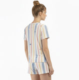 ✨Lançamento✨ Pijama Ultra Comfort de manguinha com estampa de coração e listras fofas