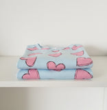 ✨Lançamento✨ Pijama Ultra Comfort de manguinha azul com estampa de coração