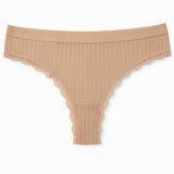 Kit 05 à 20 Calcinhas de Algodão Canelado com Renda fio conforto - Liana