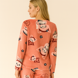 Pijama Quentinho Rosê com estampa de Gatinhos