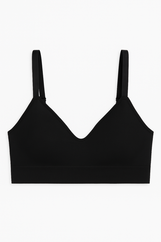 ✨ESQUENTA BLACK✨ Sutiã de Poliamida Canelado Confortável | P/M ao G/GG