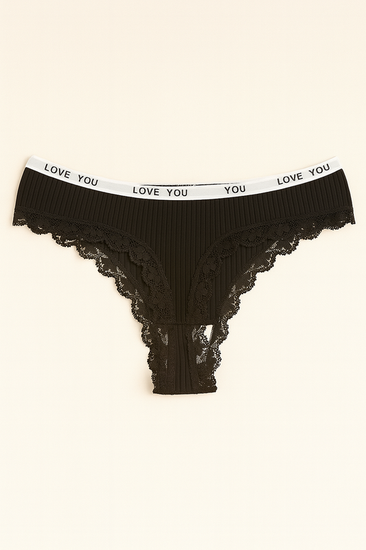 Calcinha de Algodão fio conforto com renda - LOVE