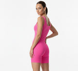 Macaquinho canelado Rosa de poliamida