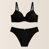 Conjunto Plus Size: Calcinha e Sutiã de Poliamida PRETO Alta sustentação